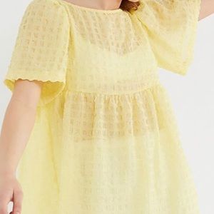 Urban Outfitters Yellow Helena Babydoll Top Medium
